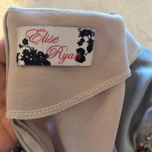 Women’s formal fitted grey sequin dress - Picture 9 of 10